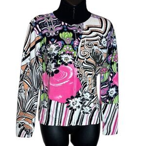 Custo Barcelona ‘blue tower’ sweater vintage y2k dopamine maximalist colorful